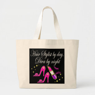 HAIR STYLIST NACH TAG, DIVA NACH NACHT TOTE BAG JUMBO STOFFBEUTEL