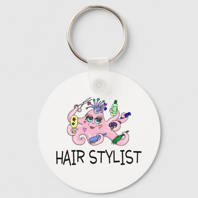 Hair Stylist Octopus Schlüsselanhänger (Vorderseite)