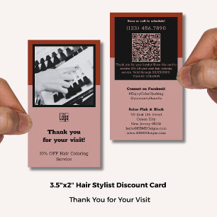 Hair Stylist Pink Black & Red Vielen Dank für Ihre Rabattkarte
