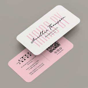 Hair Stylist Pink Pastel Ästhetik Moderne Visitenkarte