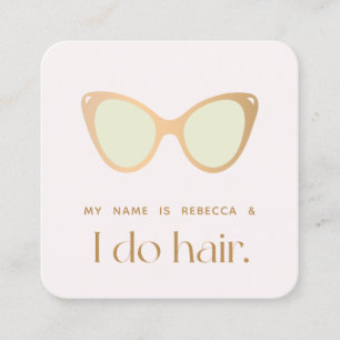 Hair Stylist Retro Sonnenbrille Square Busine Quadratische Visitenkarte