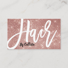Hair Stylist Rose Gold Glitzer Moderne Typografie Visitenkarte