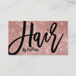 Hair Stylist Rose Gold Glitzer Moderne Typografie Visitenkarte