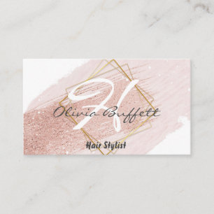 Hair Stylist Rose Gold Glitzer Tropfen Schöne Sal Visitenkarte