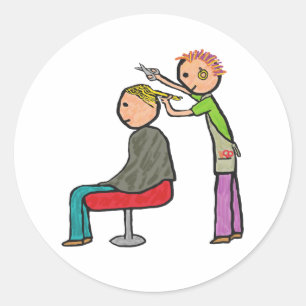 Hair Stylist Runder Aufkleber