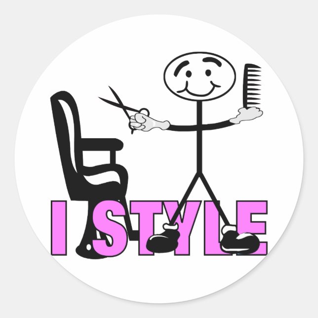 Hair Stylist Runder Aufkleber (Vorderseite)