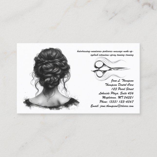 Hair Stylist & Salon Business Card Visitenkarte (Vorderseite)
