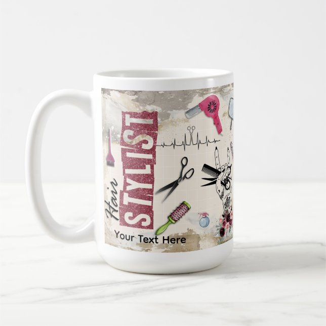 Hair Stylist Salon Gift Custom Kaffeetasse (Links)