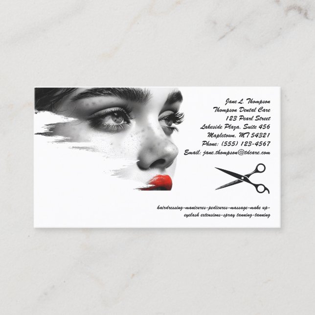 Hair Stylist & Salon Visitenkarte (Vorderseite)