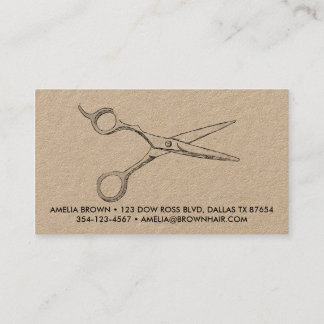 Hair Stylist Scissors Chic Drawing Barber CUSTOM Visitenkarte