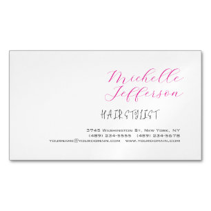 Hair Stylist Script Handwriting Trendy Magnetische Visitenkarte