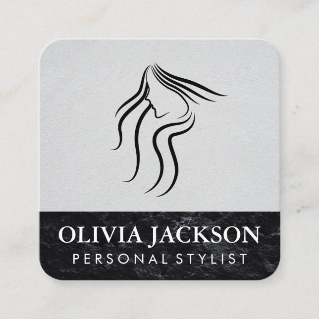 Hair Stylist | Stylist | Beautician Quadratische Visitenkarte (Vorderseite)