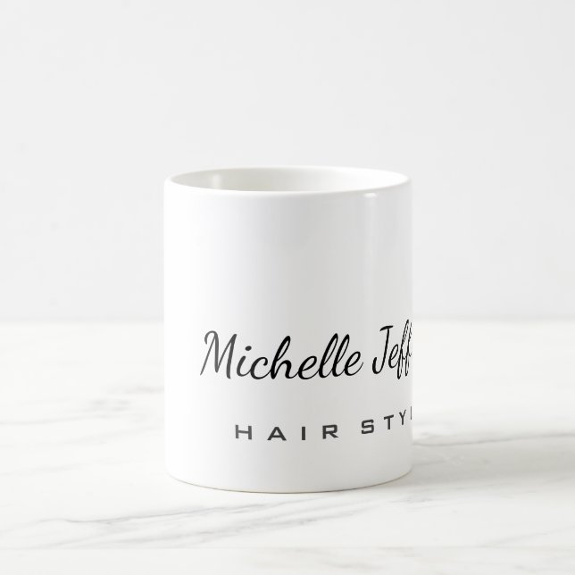 Hair Stylist Trendy Minimalistisch Modern Ihr Name Kaffeetasse (Mittel)
