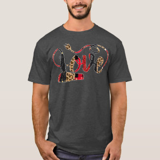 Hair Stylist Valentines Liebe Dryer Leopard Red T-Shirt