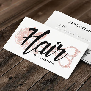 Hair Stylist Vintage Scissor & Rose Appointment Terminkarte