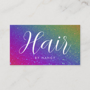 Hair Typografy Rainbow Glitzer Sparkle Visitenkarte
