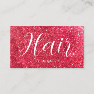 Hair Typografy Red Gold Glitzer Visitenkarte