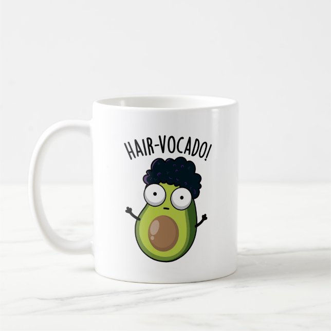 Hair-vocado Funny Avocado Puns Kaffeetasse (Links)