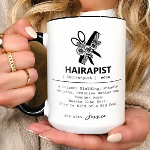 Hairapist Definition Tasse Lustige Friseurin Tasse