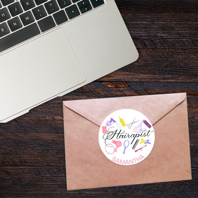 Hairapist Friseur Friseur Stylist Friseur Barber D Runder Aufkleber (Von Creator hochgeladen)