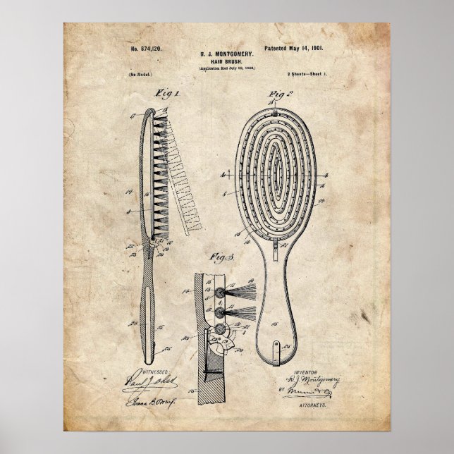 Hairbrush-Patent Poster (Vorne)