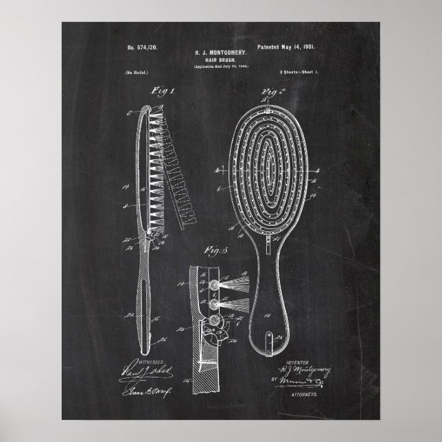 Hairbrush-Patent Poster (Vorne)
