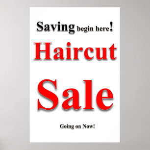 Haircut Sale Beauty Salon Barbershop Poster