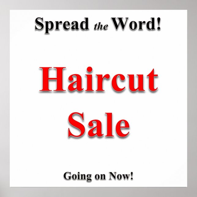Haircut Sale Poster Matte (Vorne)