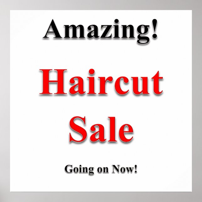 Haircut Sale Poster Matte (Vorne)