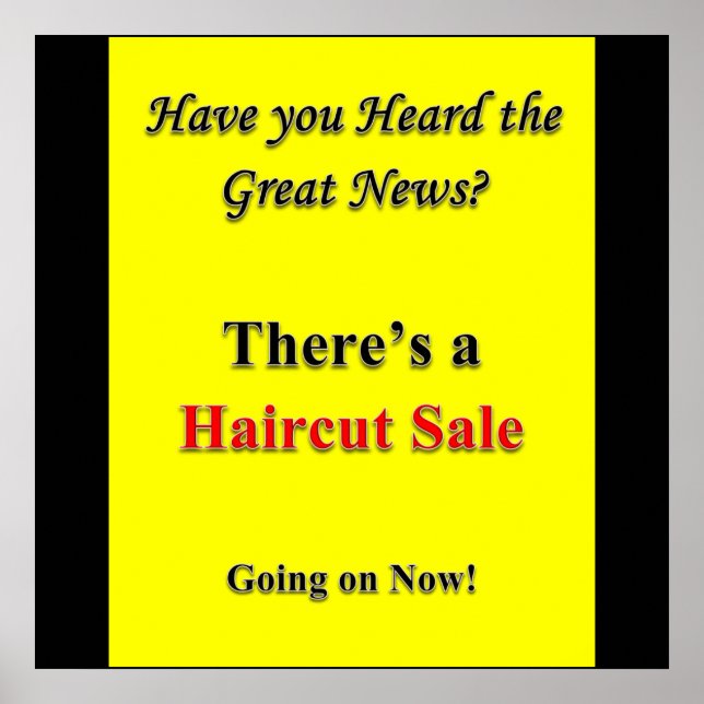 Haircut Sale Poster Matte (Vorne)