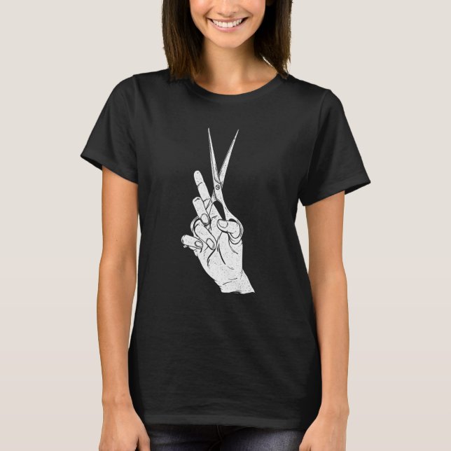Hairdresser Scissors  Beautician Hairstylist Hairc T-Shirt (Vorderseite)