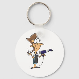 Hairdresser With Scissors Schlüsselanhänger