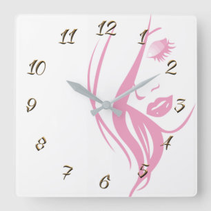 Hairdressy Quadratische Wanduhr