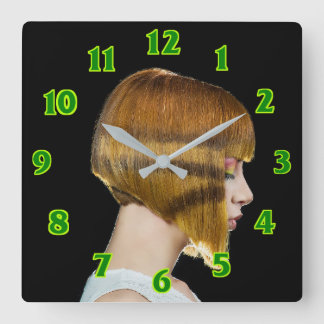 Hairdressy Salon Square Wall Clock Quadratische Wanduhr