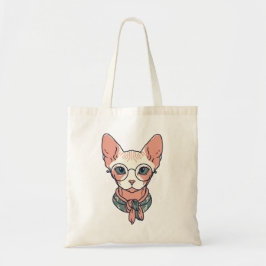 Hairless Sphynx Cat wearing glasses Tragetasche