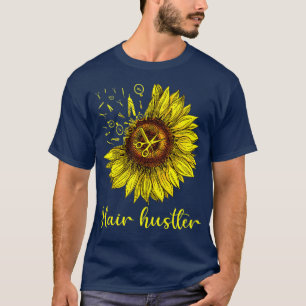 Hairstyist Hair Hustler St. Sunflower Gift T-Shirt
