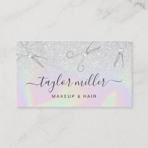 Hairstylist des modernen silbernen Glitzer Visitenkarte