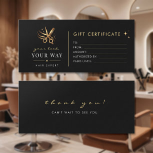Hairstylist Elegante schwarze goldene Schere indiv