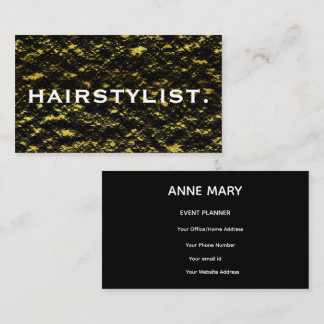 Hairstylist Golden Black White Gold Abstract Spa Visitenkarte