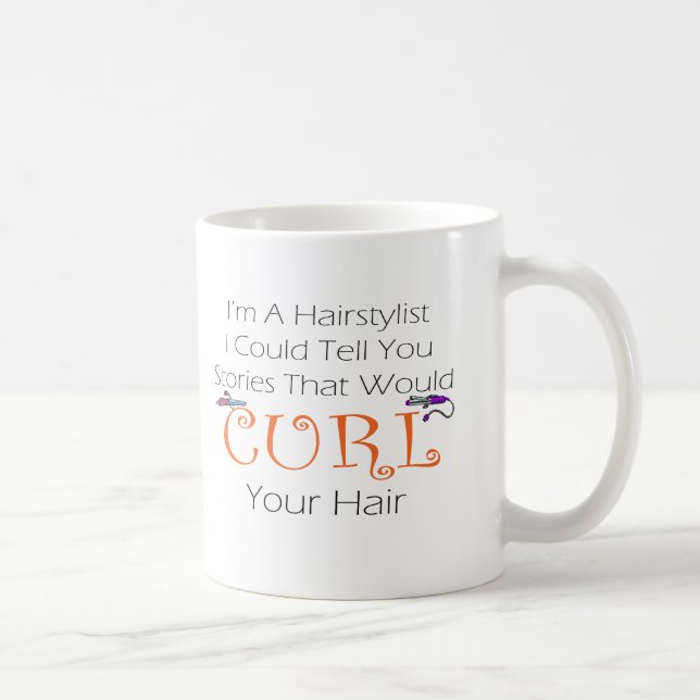 Hairstylist-Locken-Haar Kaffeetasse (Rechts)