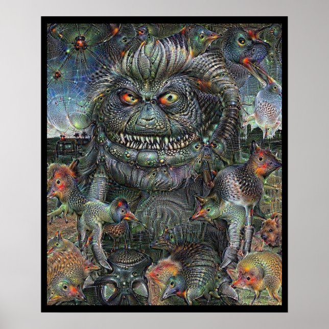 Hairy Alien Deep Dream Poster (Vorne)