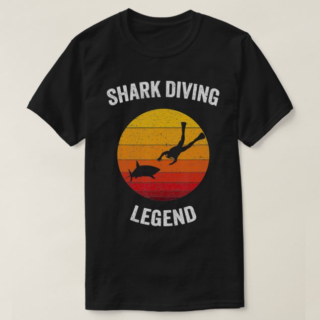 Haitauchen Legend Vintage Haie Scuba Dive T-Shirt (Design vorne)
