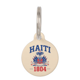 Haiti 1804 Patriotisches Vintage-Flagge-Grafik-Erb Haustiermarke