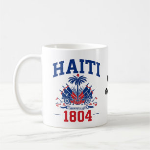 Haiti 1804 Patriotisches Vintage-Flagge-Grafik-Erb Kaffeetasse