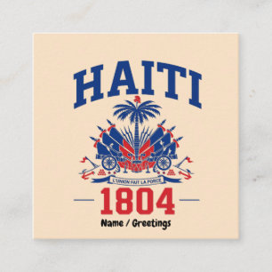 Haiti 1804 Patriotisches Vintage-Flagge-Grafik-Erb Quadratische Visitenkarte