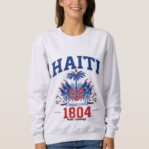 Haiti 1804 Patriotisches Vintage-Flagge-Grafik-Erb Sweatshirt