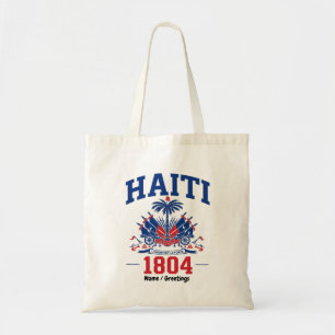 Haiti 1804 Patriotisches Vintage-Flagge-Grafik-Erb Tragetasche