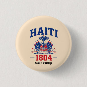 Haiti 1804 Patriotisches Vintage-Flaggen-Grafik-Er Button