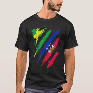 Haiti-Amerikanische Flagge USA Patriot Heritage Mo T-Shirt