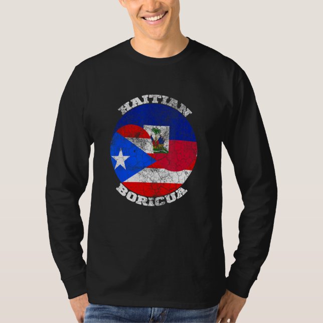 Haiti and Puerto Rico flag, Half Haitian Half Bori T-Shirt (Vorderseite)